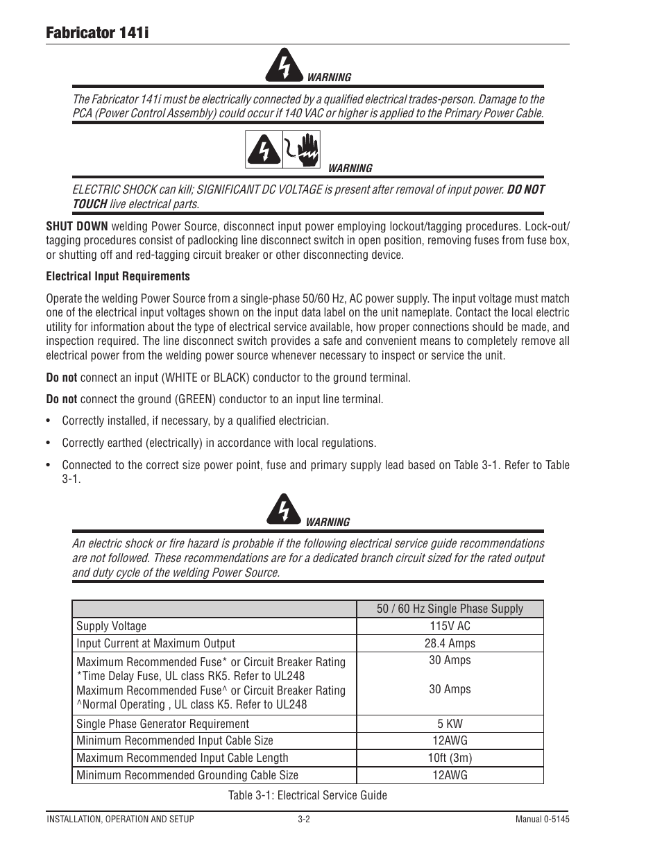 Fabricator 141i | Tweco Fabricator 141i Operating Manual User Manual | Page 32 / 104