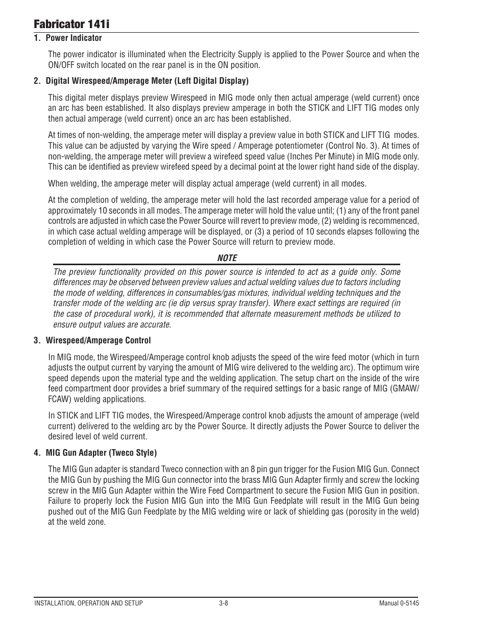 Fabricator 141i | Tweco Fabricator 141i Operating Manual User Manual | Page 38 / 104