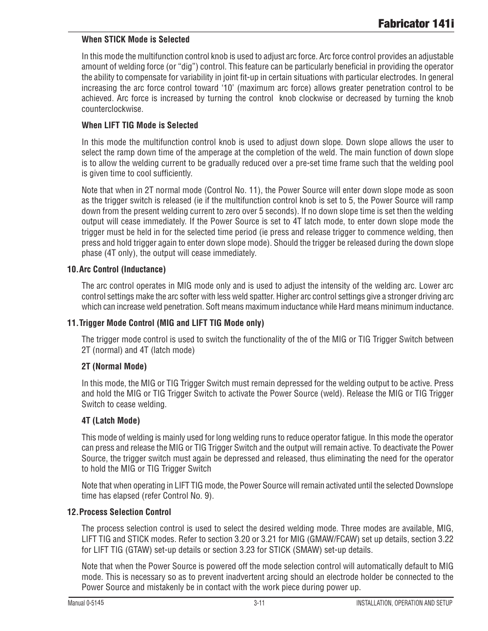 Fabricator 141i | Tweco Fabricator 141i Operating Manual User Manual | Page 41 / 104