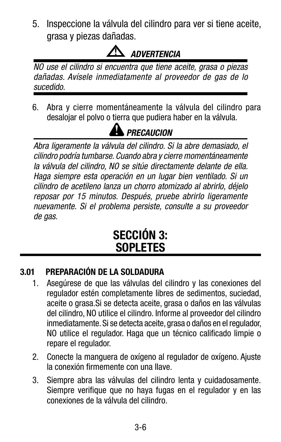 Sección 3: sopletes | Tweco Victor Torch Handles,Cutting Attachments User Manual | Page 68 / 94