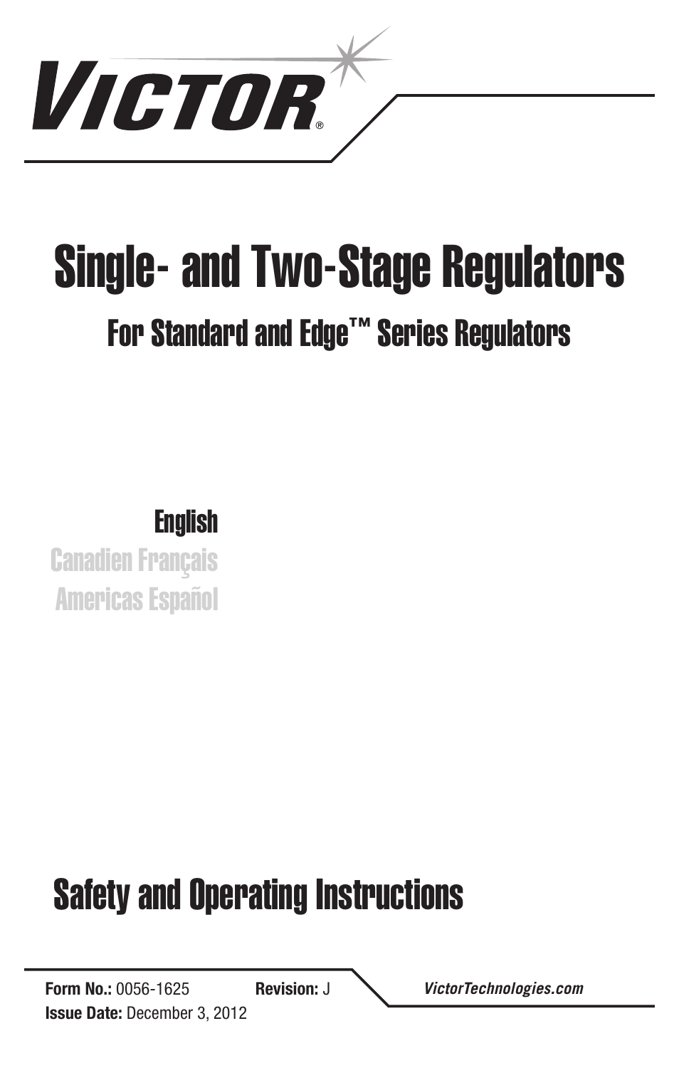 Tweco Single & Two Stage Regulators User Manual | 68 pages