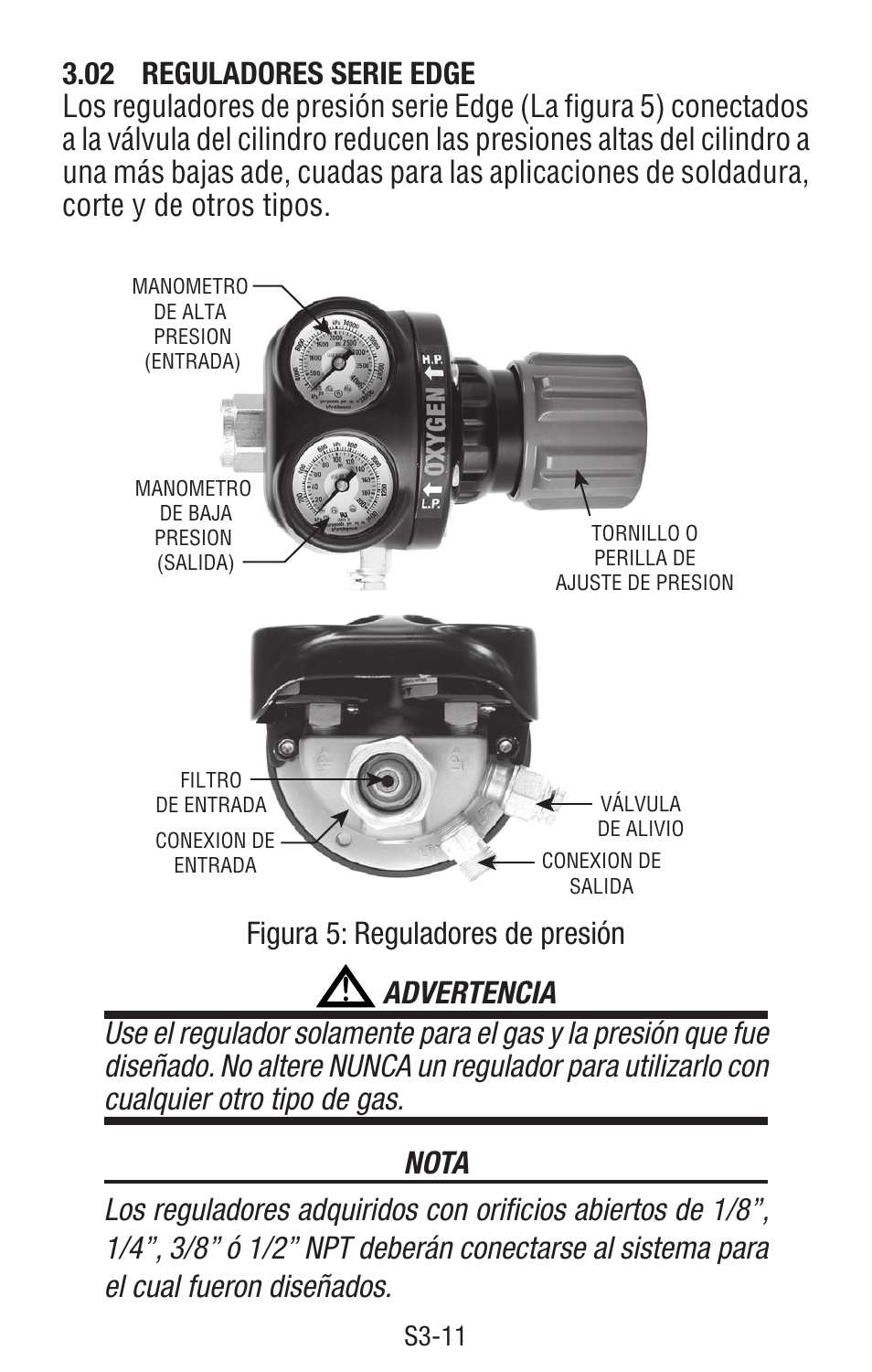 02 reguladores serie edge | Tweco Single & Two Stage Regulators User Manual | Page 60 / 68