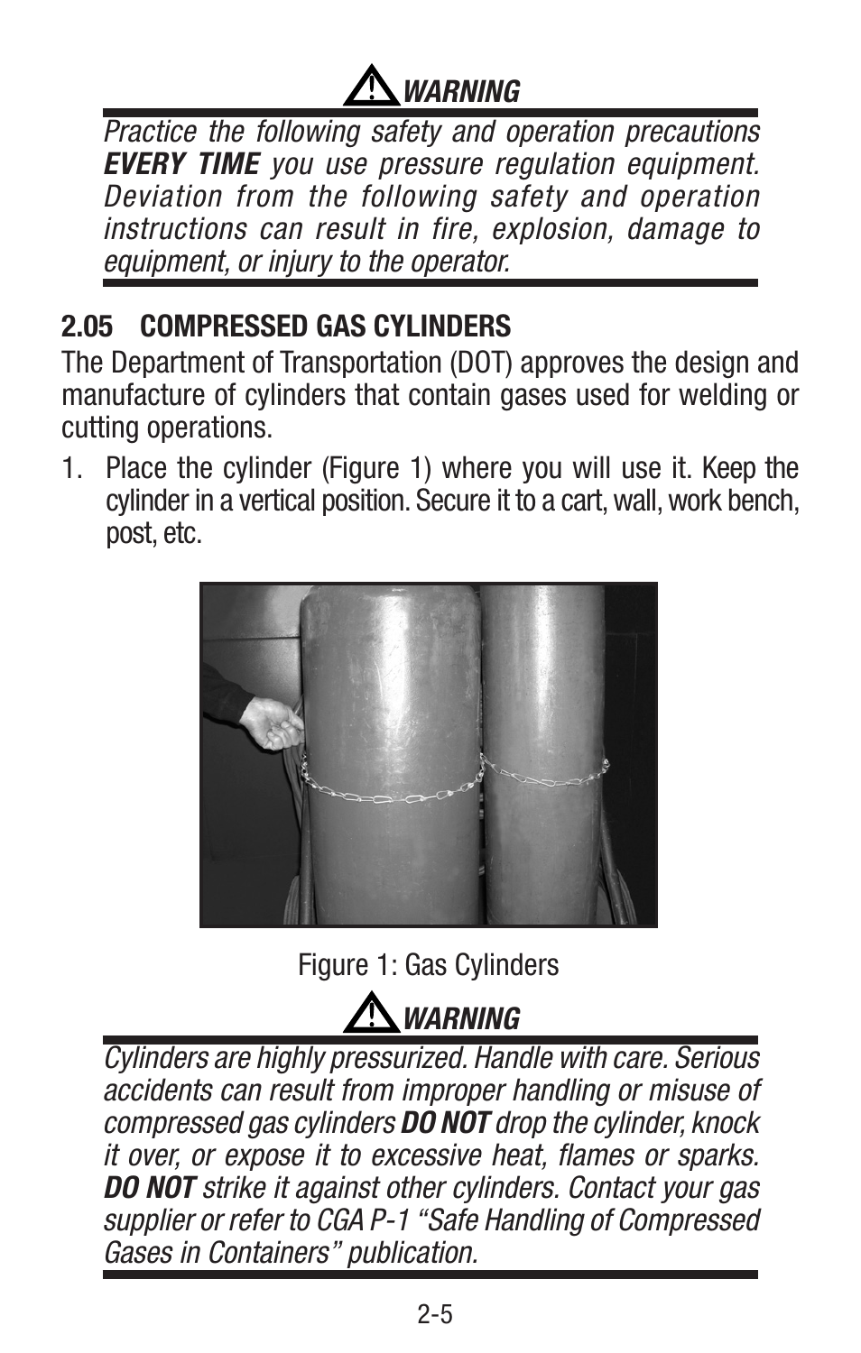 05 compressed gas cylinders, Compressed gas cylinders -5 | Tweco Single & Two Stage Regulators User Manual | Page 9 / 68