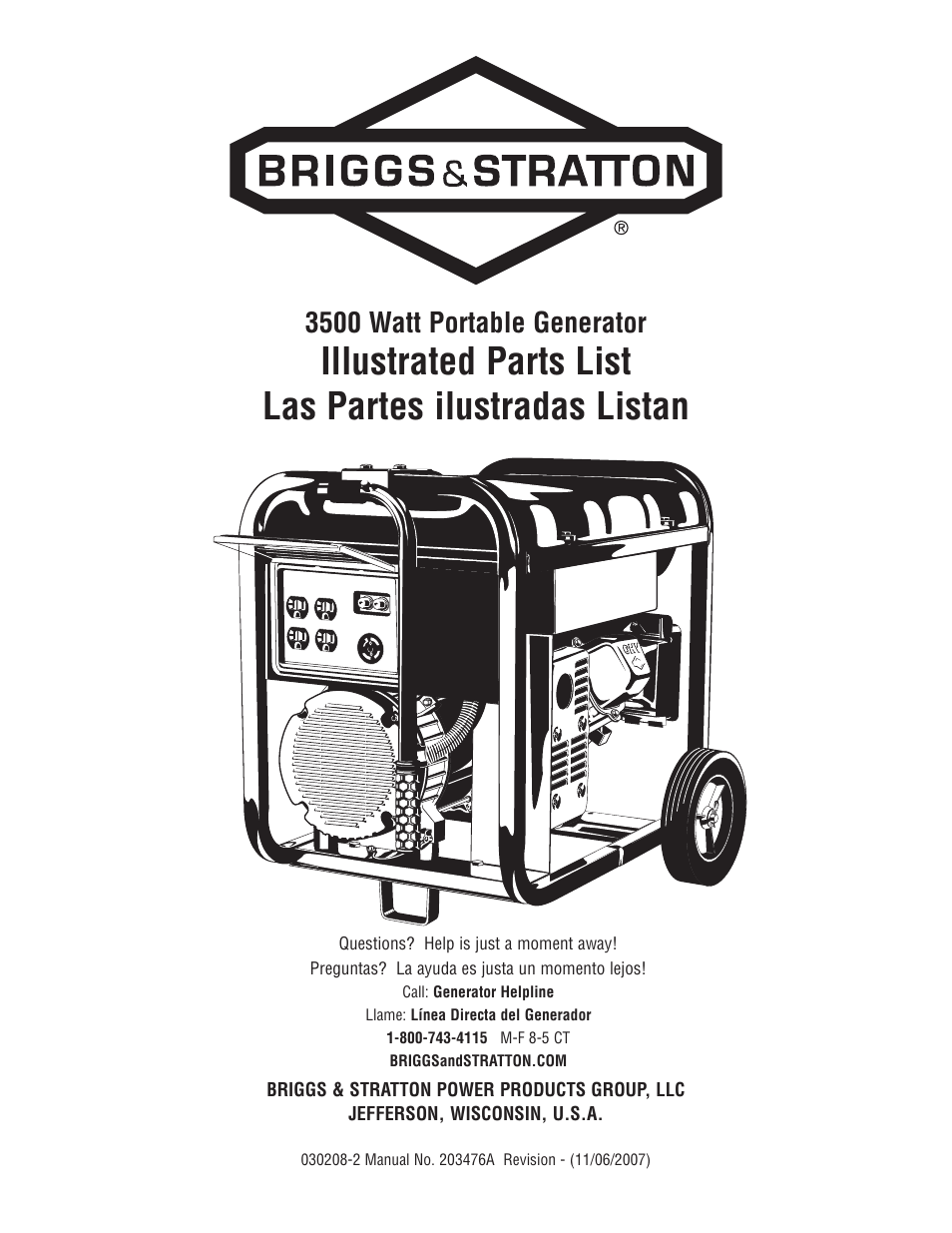 Briggs & Stratton 030208-2 User Manual | 6 pages