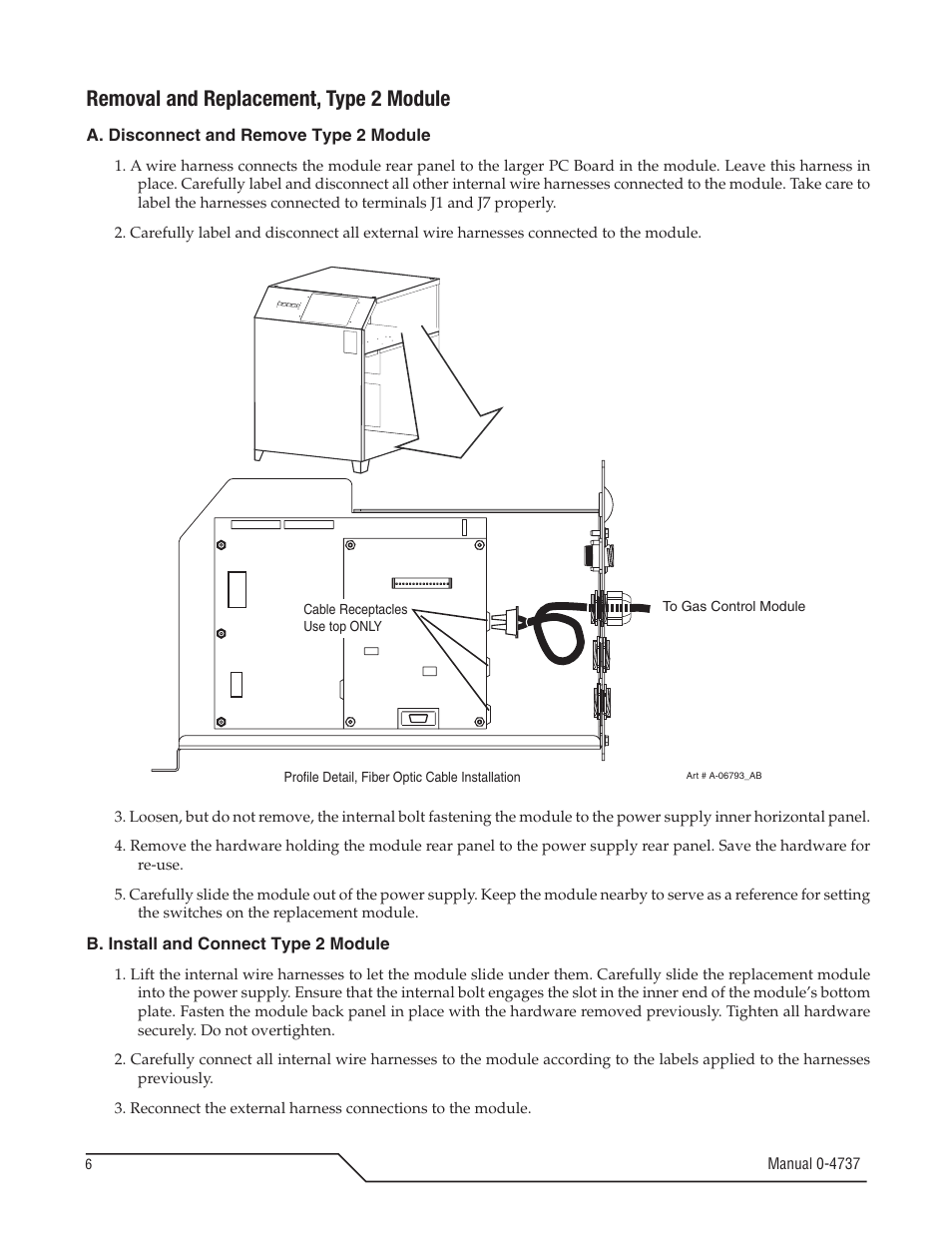 Removal and replacement, type 2 module | Tweco 9-9418 User Manual | Page 6 / 12