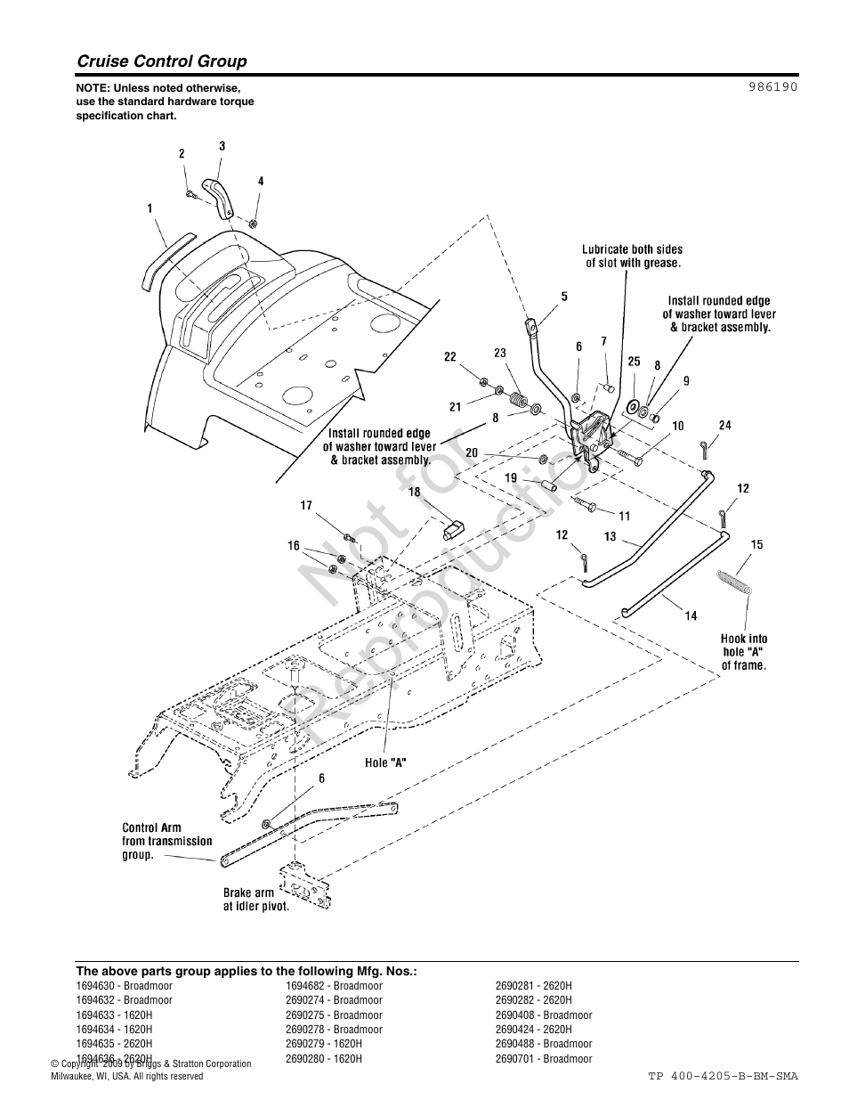 Not for reproduction | Briggs & Stratton Broadmoor User Manual | Page 28 / 96