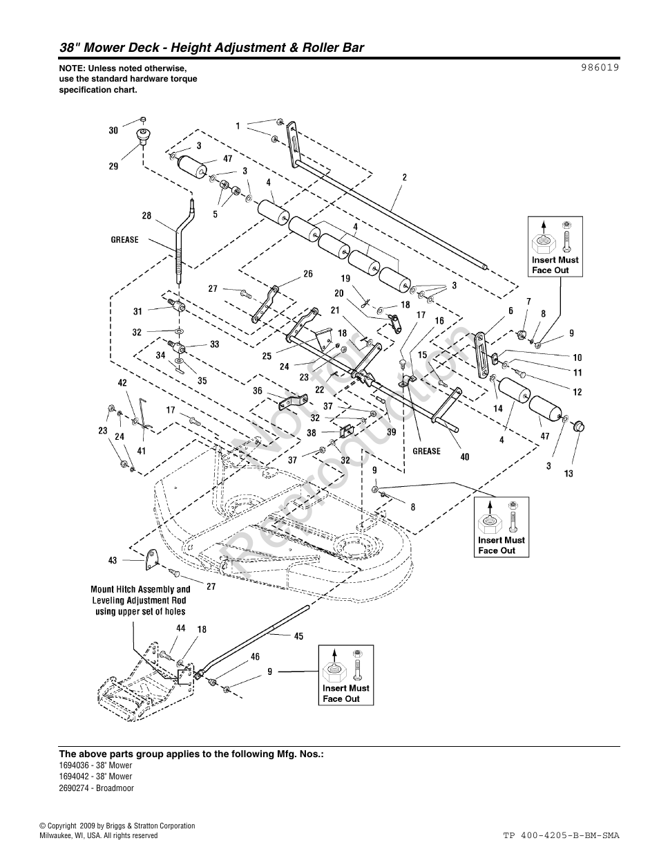 Not for reproduction | Briggs & Stratton Broadmoor User Manual | Page 52 / 96