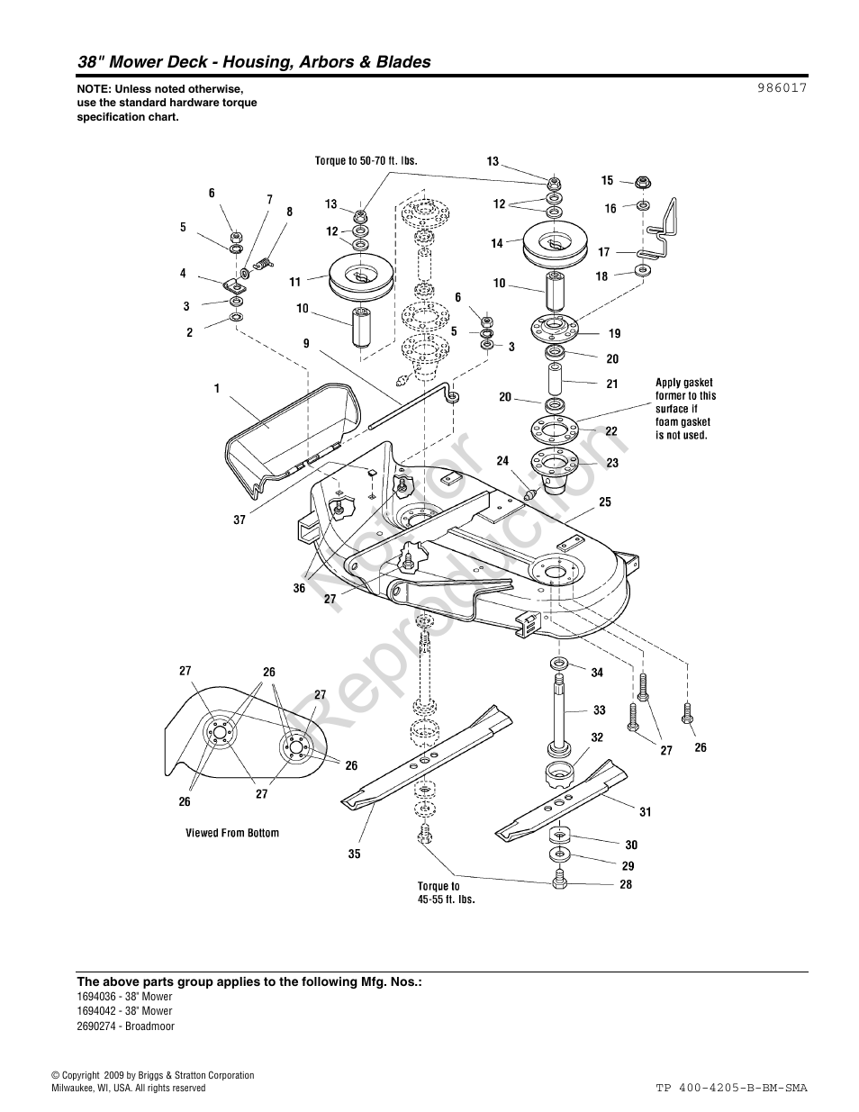 Not for reproduction | Briggs & Stratton Broadmoor User Manual | Page 54 / 96