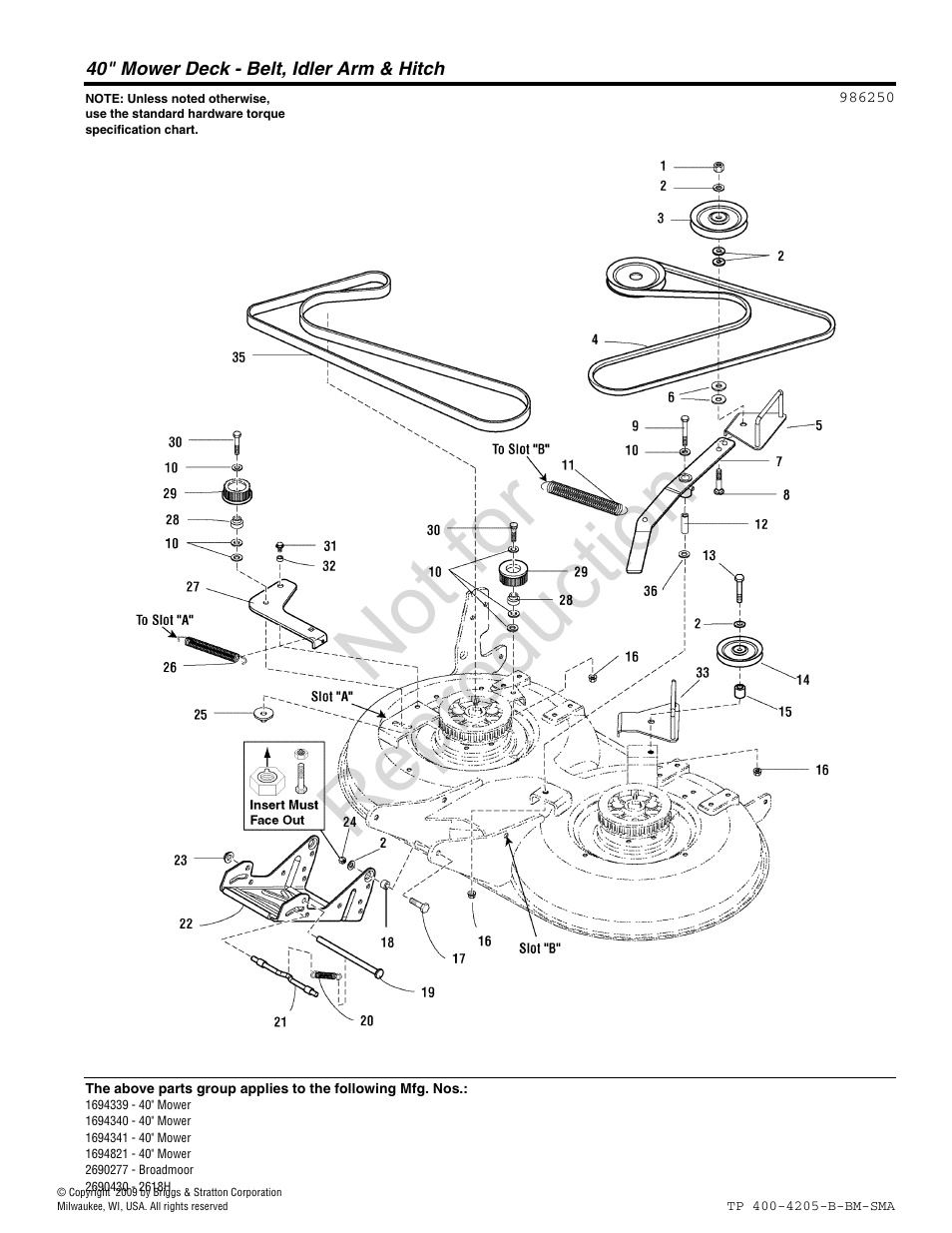 Not for reproduction | Briggs & Stratton Broadmoor User Manual | Page 56 / 96