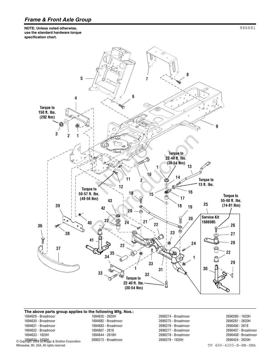 Not for reproduction | Briggs & Stratton Broadmoor User Manual | Page 6 / 96