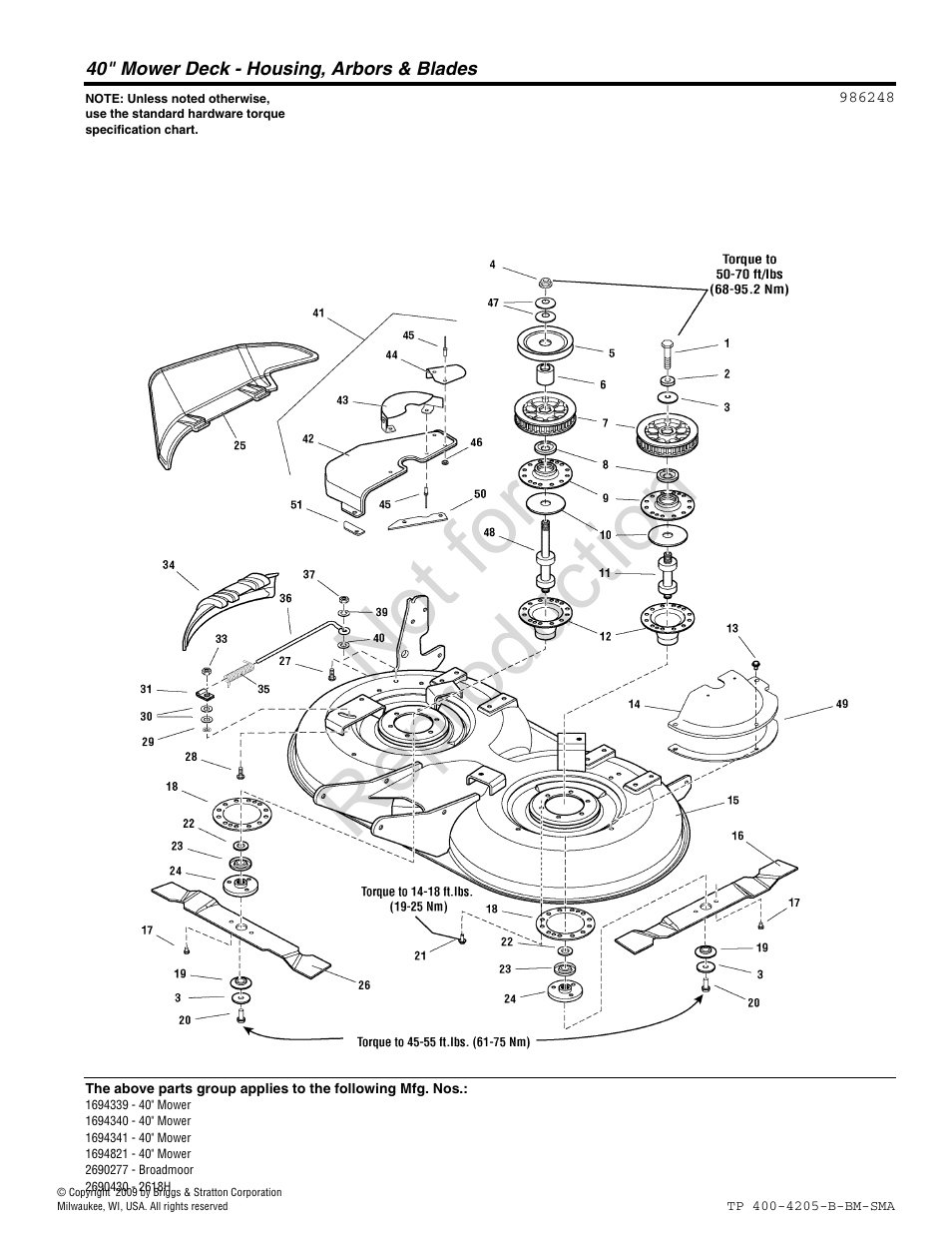 Not for reproduction | Briggs & Stratton Broadmoor User Manual | Page 64 / 96