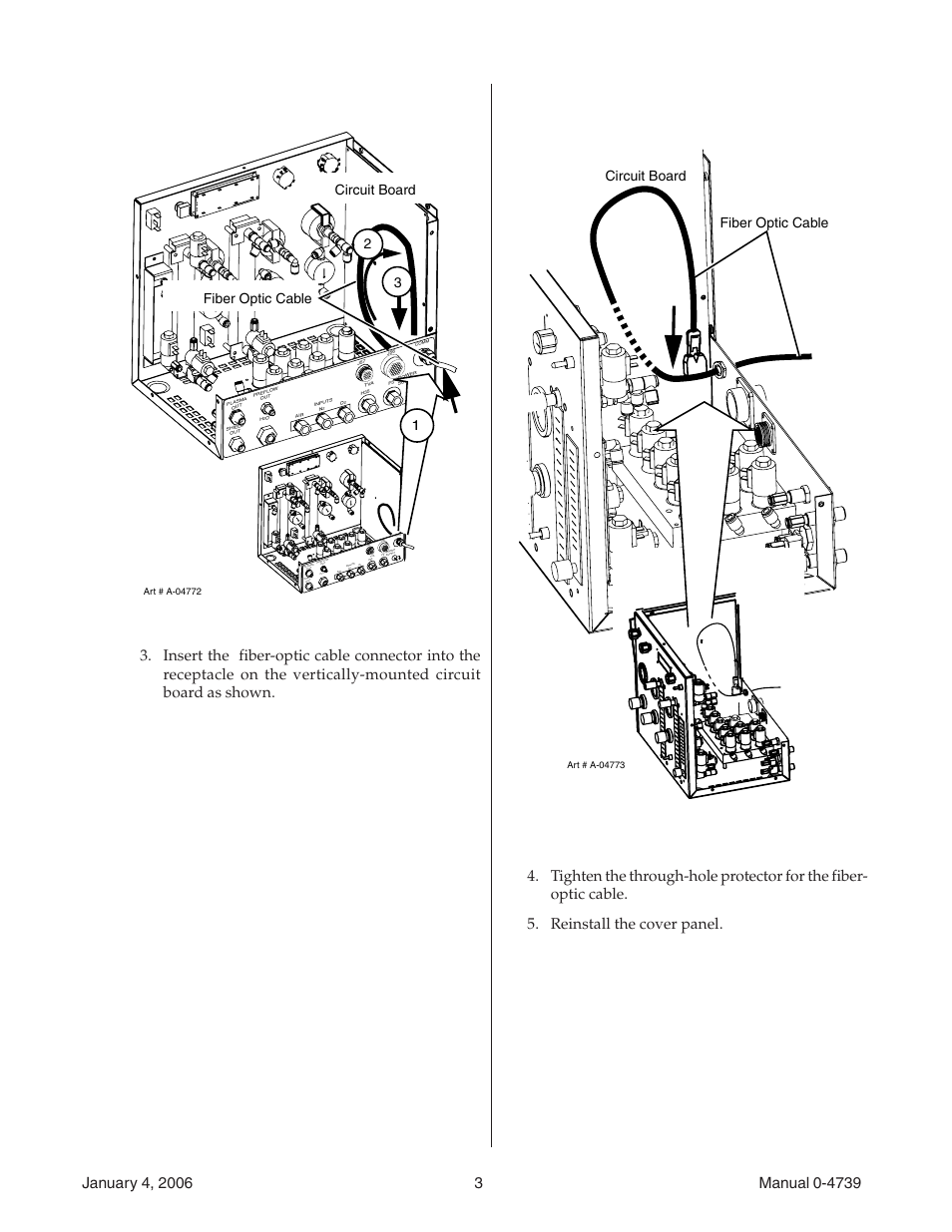 23 circuit board, Fiber optic cable co mm, Circuit board fiber optic cable | Tweco 7-4000 User Manual | Page 3 / 4