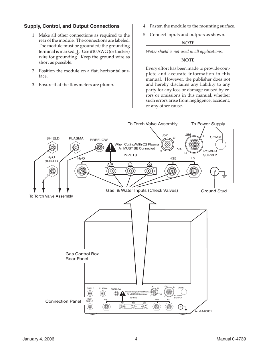 Supply, control, and output connections | Tweco 7-4000 User Manual | Page 4 / 4
