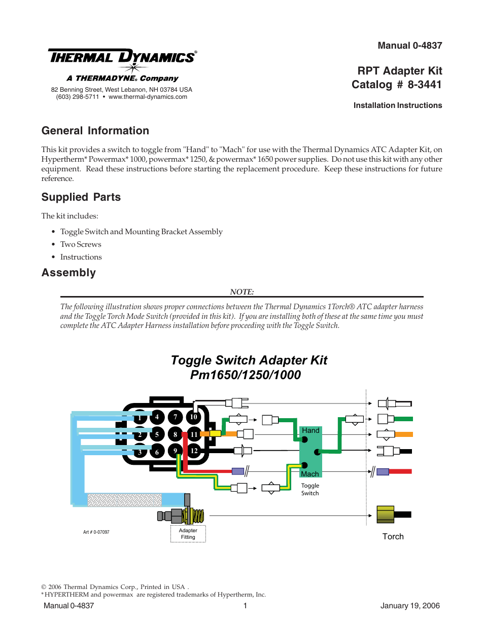 Tweco 8-3441 User Manual | 4 pages