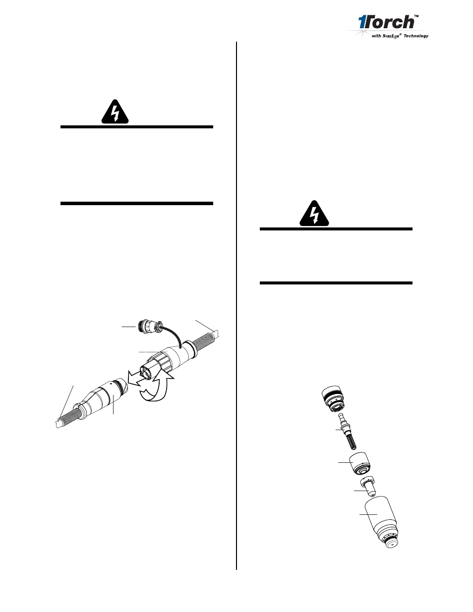 Spare parts label, Torch parts selection | Tweco SL100 RPT User Manual | Page 3 / 14