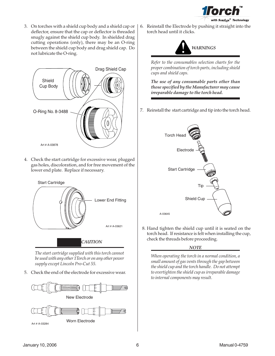 Tweco SL55 Plasma Cutting User Manual | Page 6 / 9