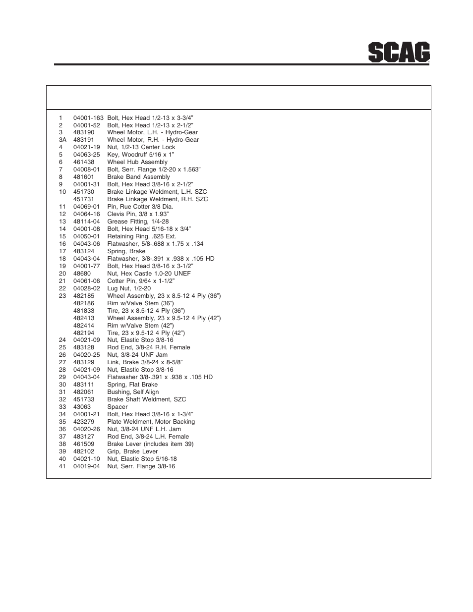 Brake components | Briggs & Stratton SZC User Manual | Page 57 / 109