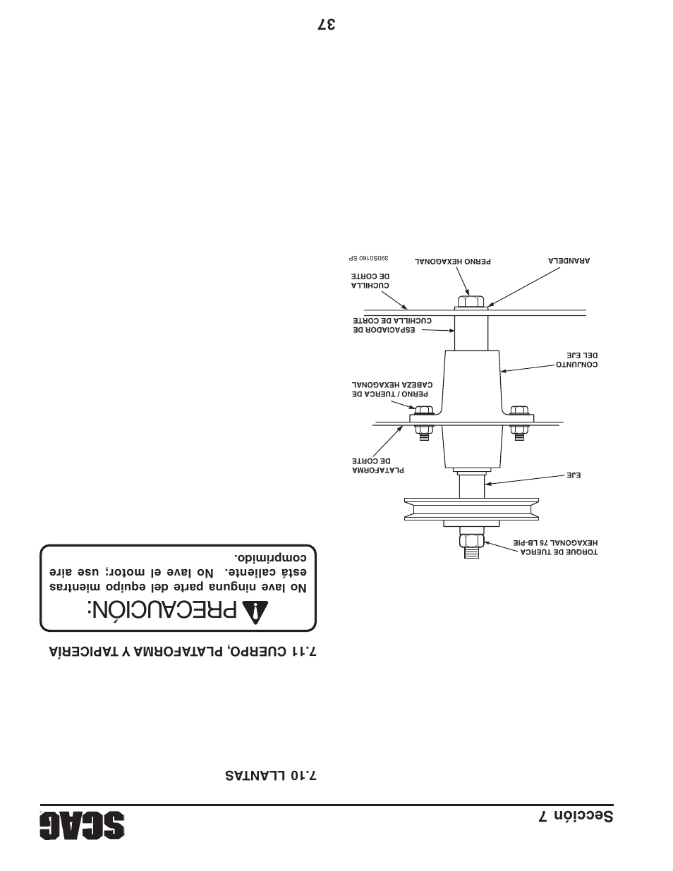 Preca ución, Sección 7 37 | Briggs & Stratton SZC User Manual | Page 69 / 109