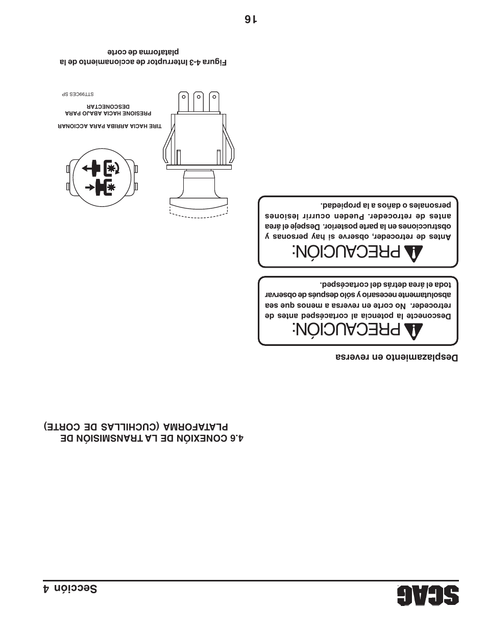 Preca ución, 16 sección 4 | Briggs & Stratton SZC User Manual | Page 90 / 109