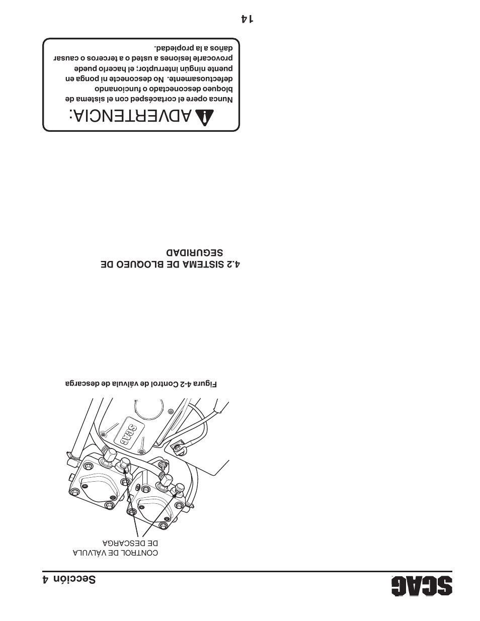 Adver tencia, 14 sección 4 | Briggs & Stratton SZC User Manual | Page 92 / 109