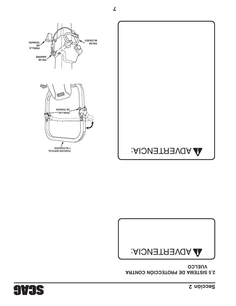 Adver tencia: adver tencia, 7sección 2 | Briggs & Stratton SZC User Manual | Page 99 / 109