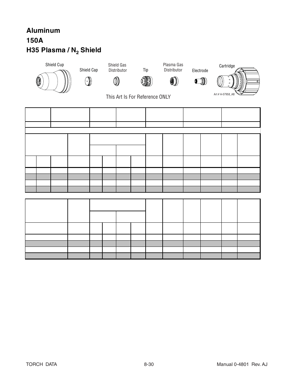 Shield, This art is for reference only | Tweco XT-300 Torch Data for Distributor Ultra-Cut 150 & 200 Power Supply AJ User Manual | Page 30 / 40