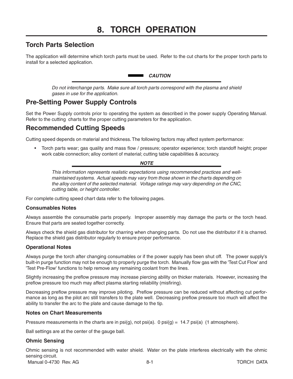 Tweco XT-300 Torch Data for Distributor UltraCut-100 AG User Manual | 29 pages