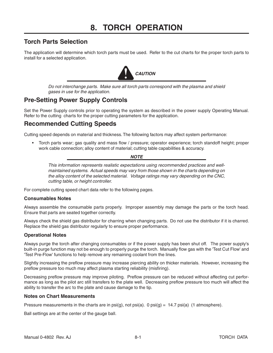 Tweco XT-300 Torch Data for OEM Ultra-Cut 150 & 200 Power Supply AJ User Manual | 40 pages