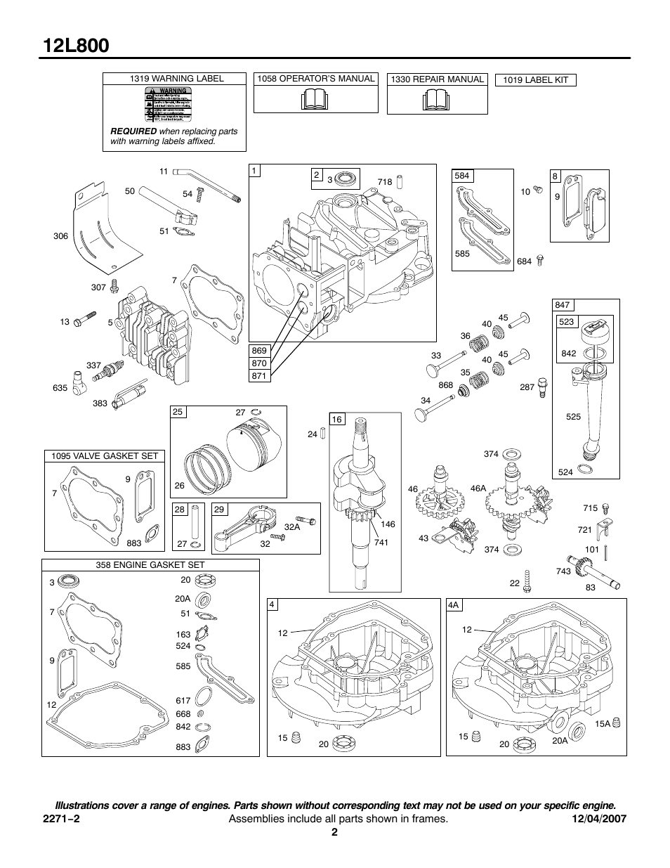 Briggs & Stratton 12L800 User Manual | Page 2 / 11