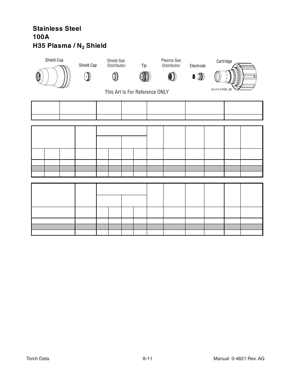 Shield, This art is for reference only | Tweco XT-301 Torch Data for Distributor Use w- Auto-Cut 20 O2 AG User Manual | Page 11 / 28