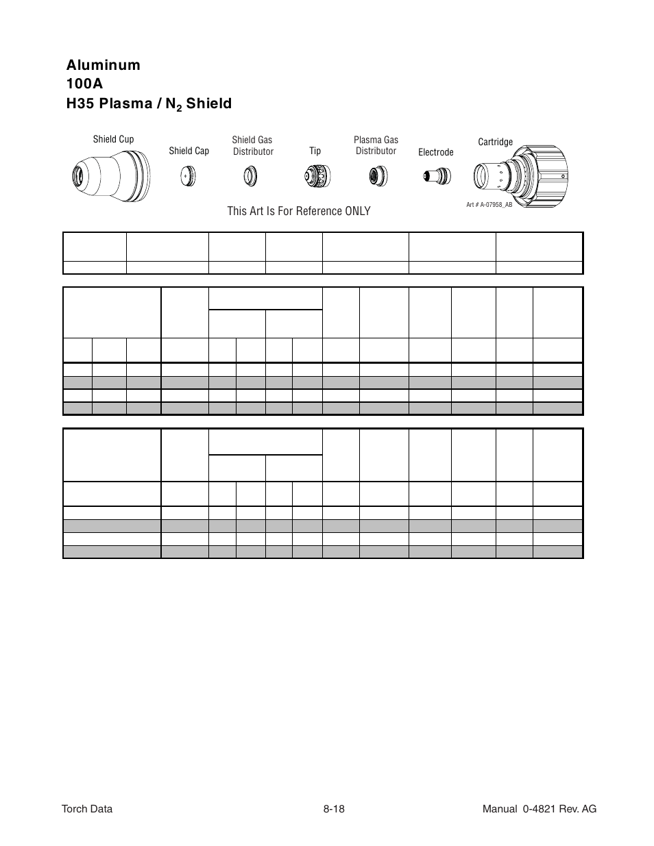 Shield, This art is for reference only | Tweco XT-301 Torch Data for Distributor Use w- Auto-Cut 20 O2 AG User Manual | Page 18 / 28