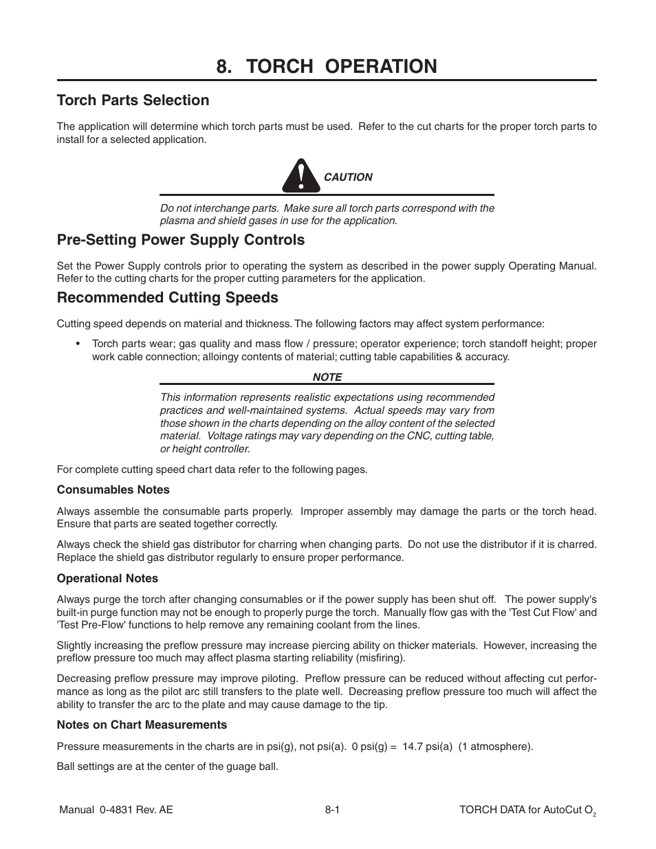 Tweco XT-301 Torch Data for Distributor use w- Auto-Cut 30O2 AE User Manual | 54 pages