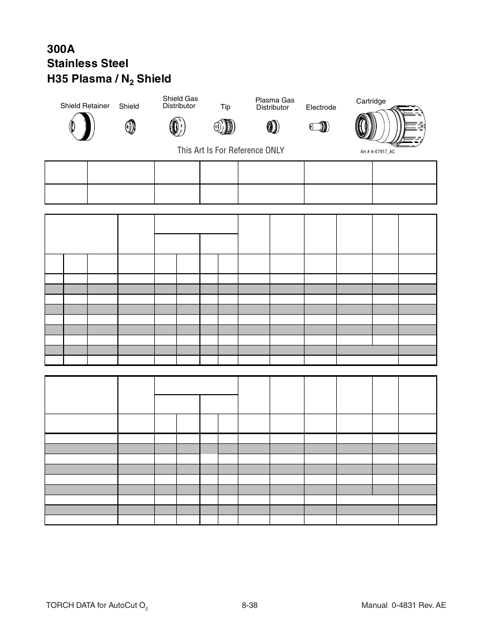 Shield | Tweco XT-301 Torch Data for Distributor use w- Auto-Cut 30O2 AE User Manual | Page 38 / 54