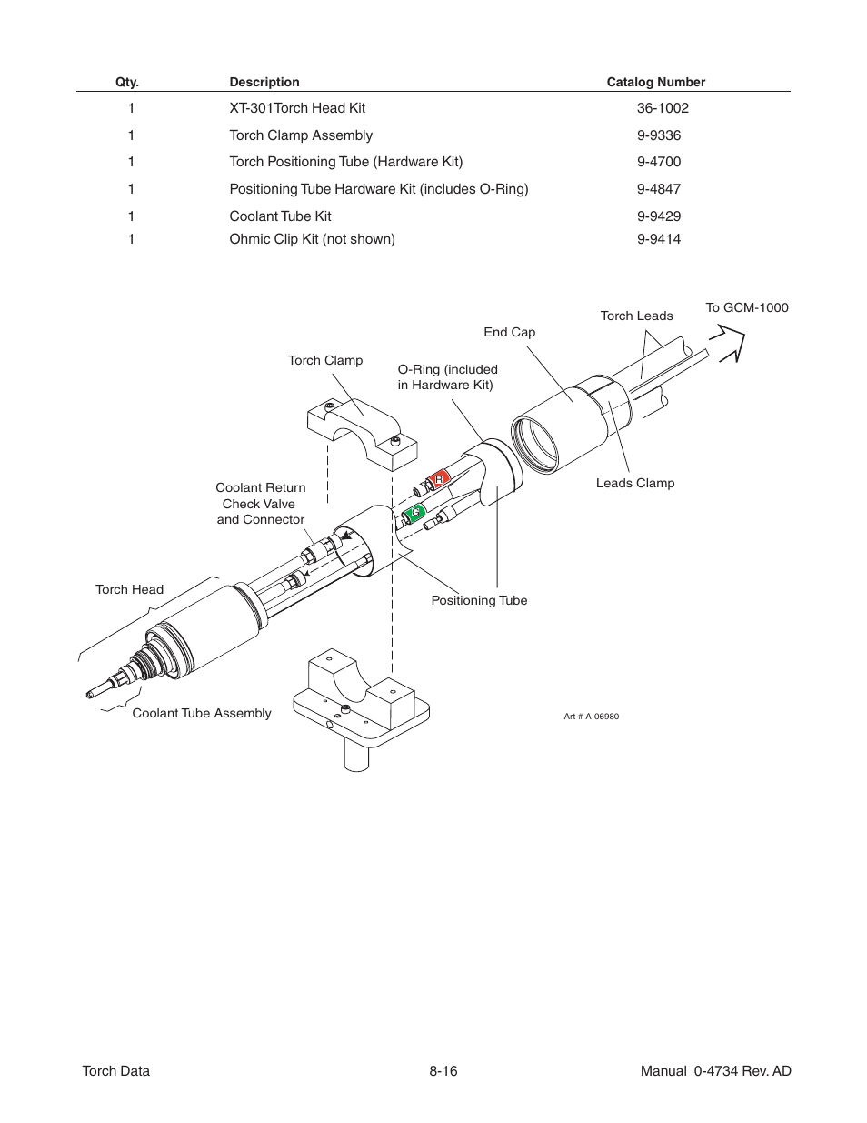 Tweco XT-301 Torch Data for OEM Use w- Auto-Cut 100 AD User Manual | Page 16 / 20