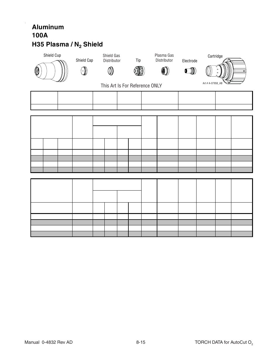 Shield | Tweco XT-301 Torch Data for OEM use w- Auto-Cut 30O2 AD User Manual | Page 15 / 54