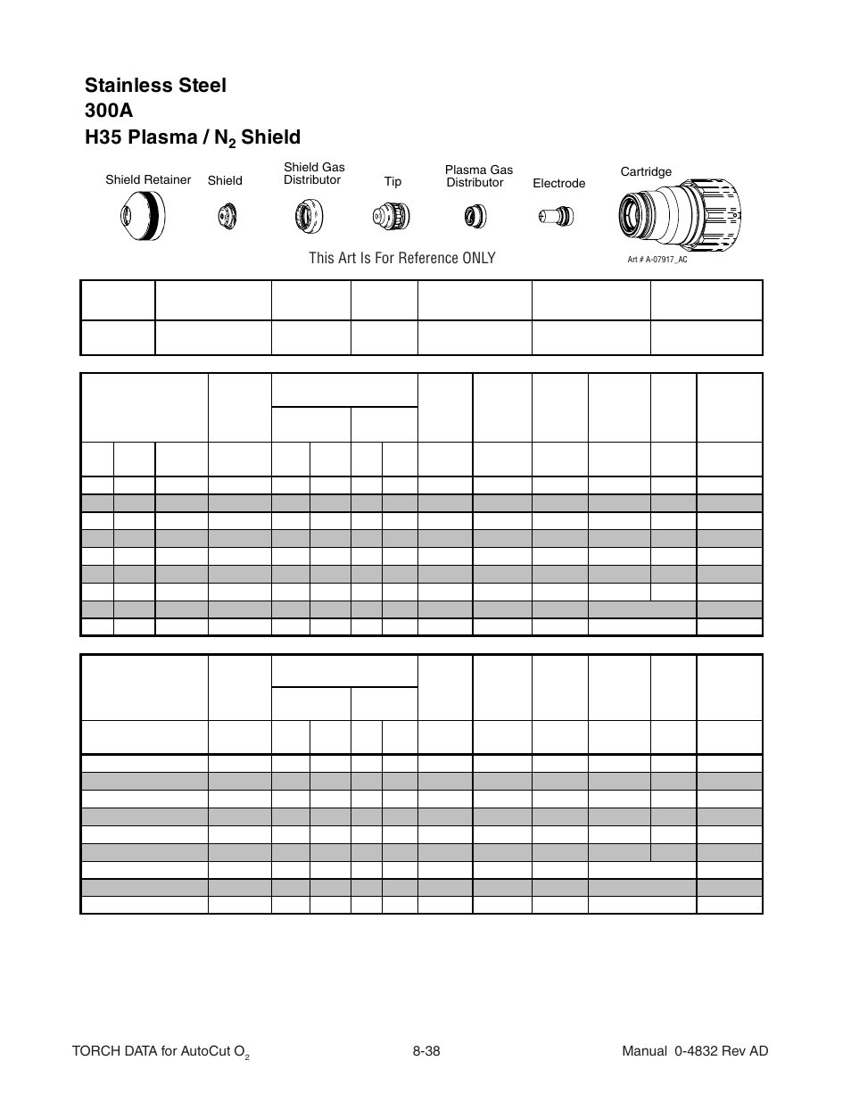 Shield | Tweco XT-301 Torch Data for OEM use w- Auto-Cut 30O2 AD User Manual | Page 38 / 54