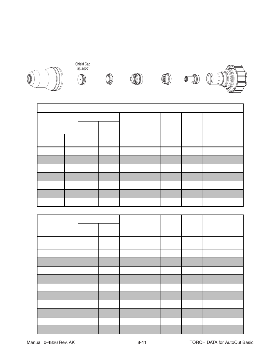 Stainless steel 100a air plasma / air shield | Tweco XT-301 Torch Data User Manual | Page 9 / 44