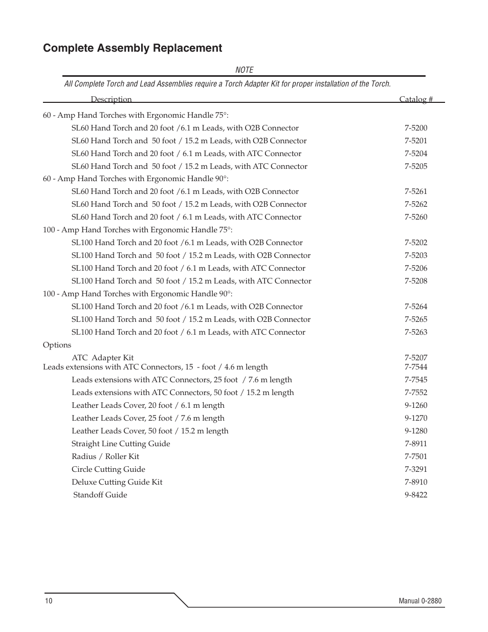 Complete assembly replacement | Tweco SL100 User Manual | Page 10 / 12