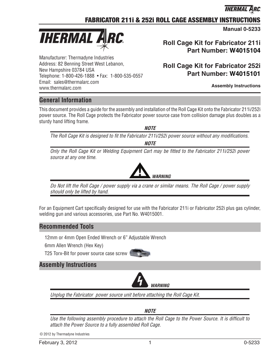 Tweco W4015101 User Manual | 8 pages