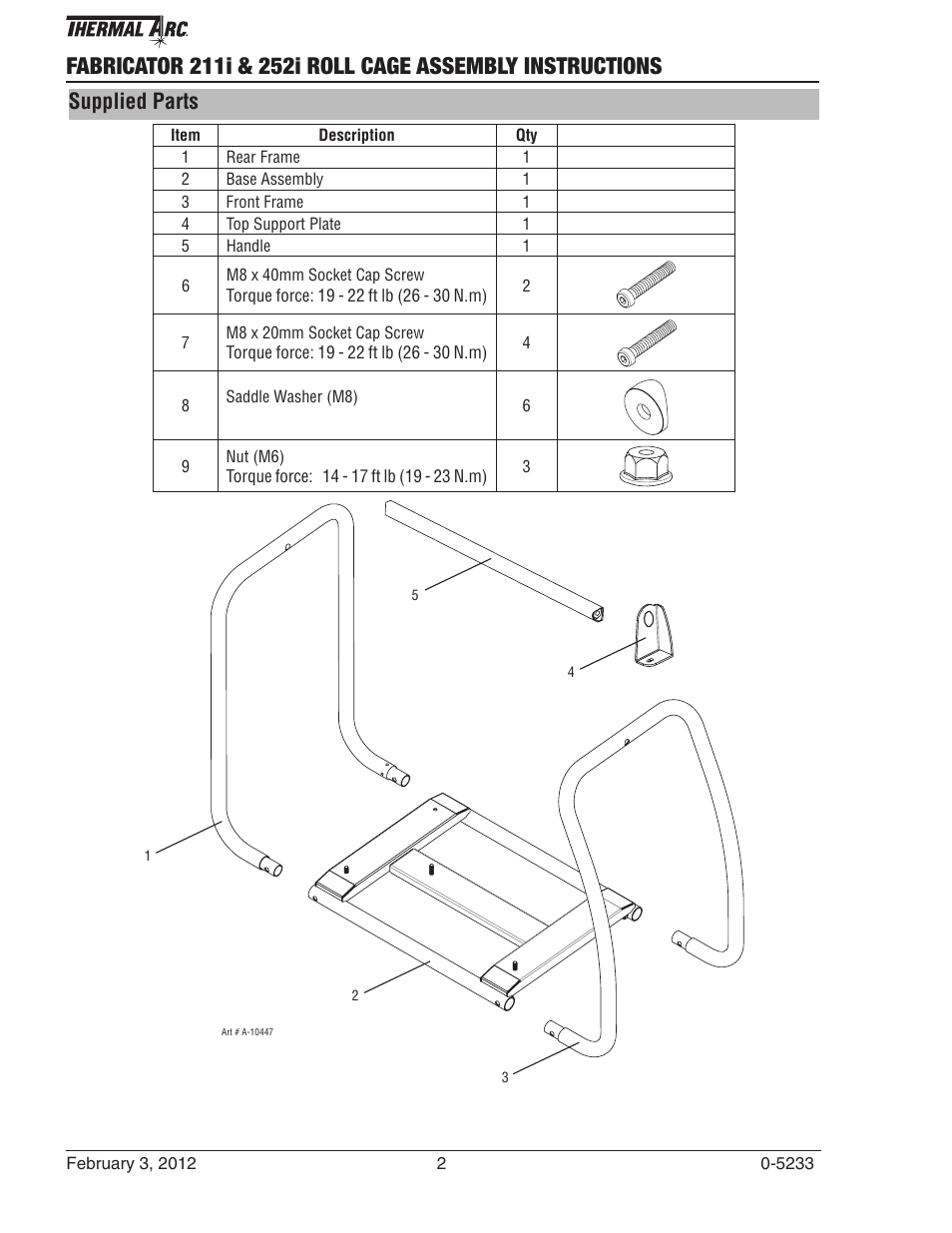 Supplied parts | Tweco W4015101 User Manual | Page 2 / 8