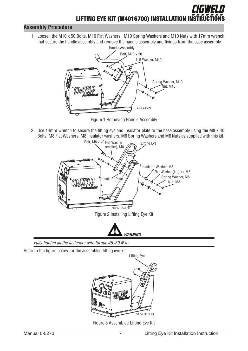 Assembly procedure | Tweco W4016700 User Manual | Page 7 / 12