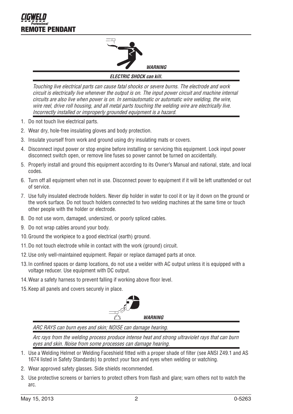 Remote pendant | Tweco W4016900 User Manual | Page 2 / 12