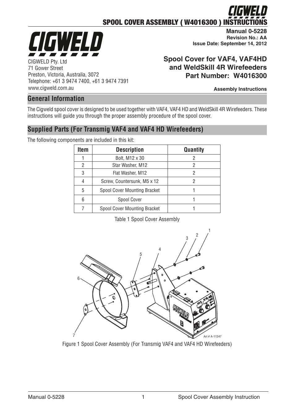Tweco W4016300 User Manual | 16 pages