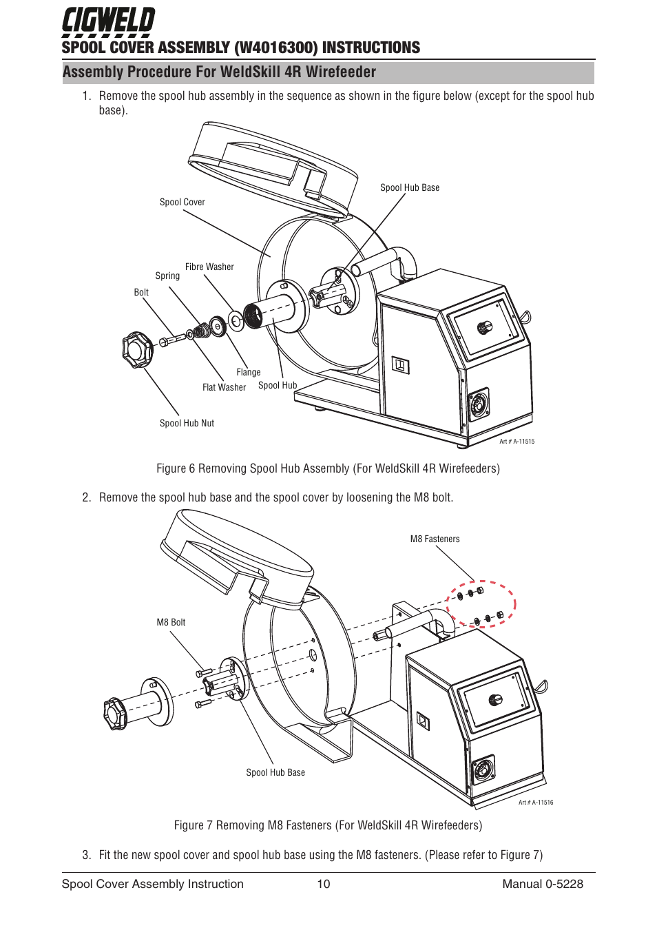 Assembly procedure for weldskill 4r wirefeeder | Tweco W4016300 User Manual | Page 10 / 16