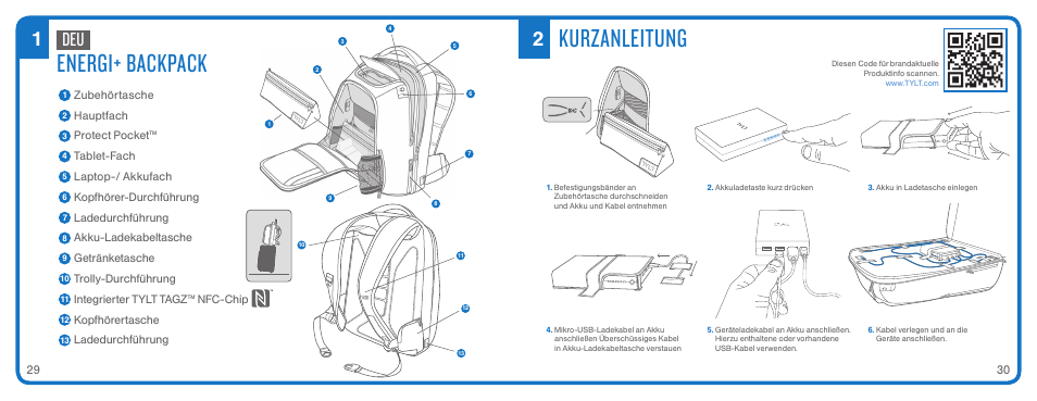 Kurzanleitung, Energi+ backpack | TYLT ENERGI+ BACKPACK User Manual | Page 17 / 25