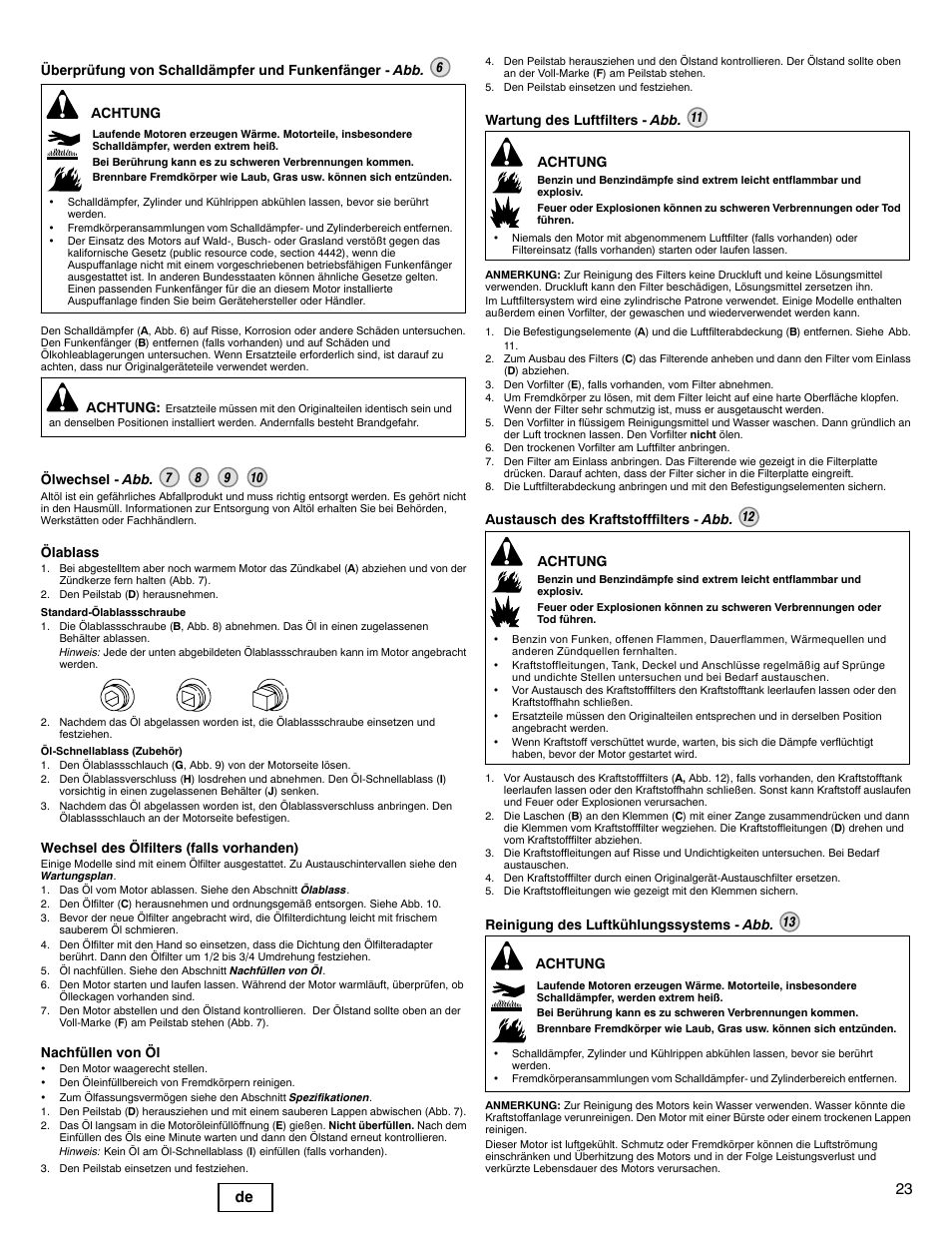 23 de | Briggs & Stratton 330000 User Manual | Page 23 / 92