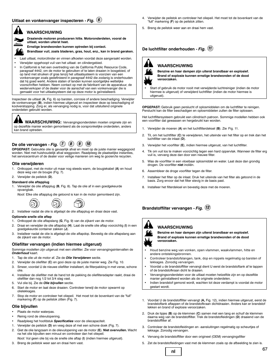 67 nl | Briggs & Stratton 330000 User Manual | Page 67 / 92