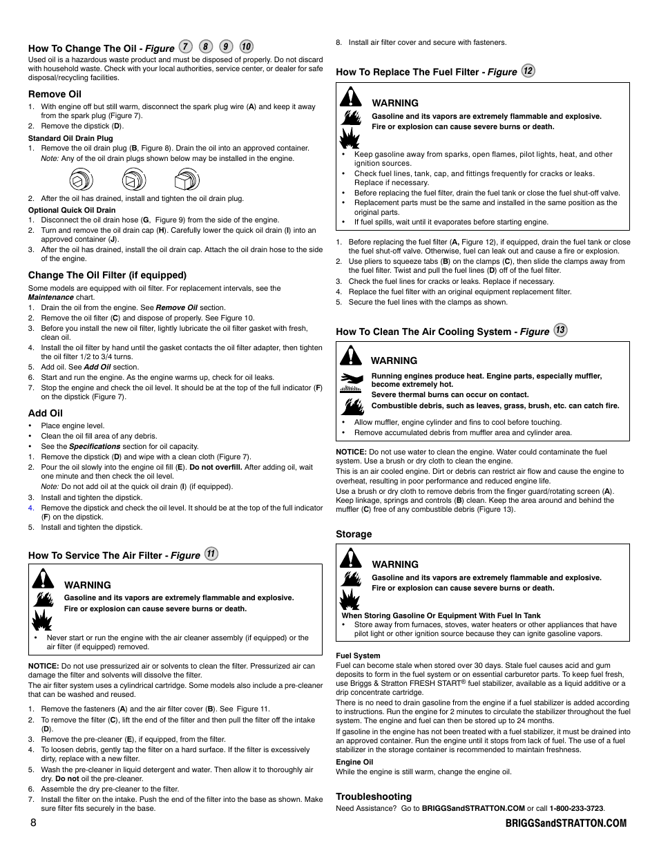 Briggs & Stratton 330000 User Manual | Page 8 / 92