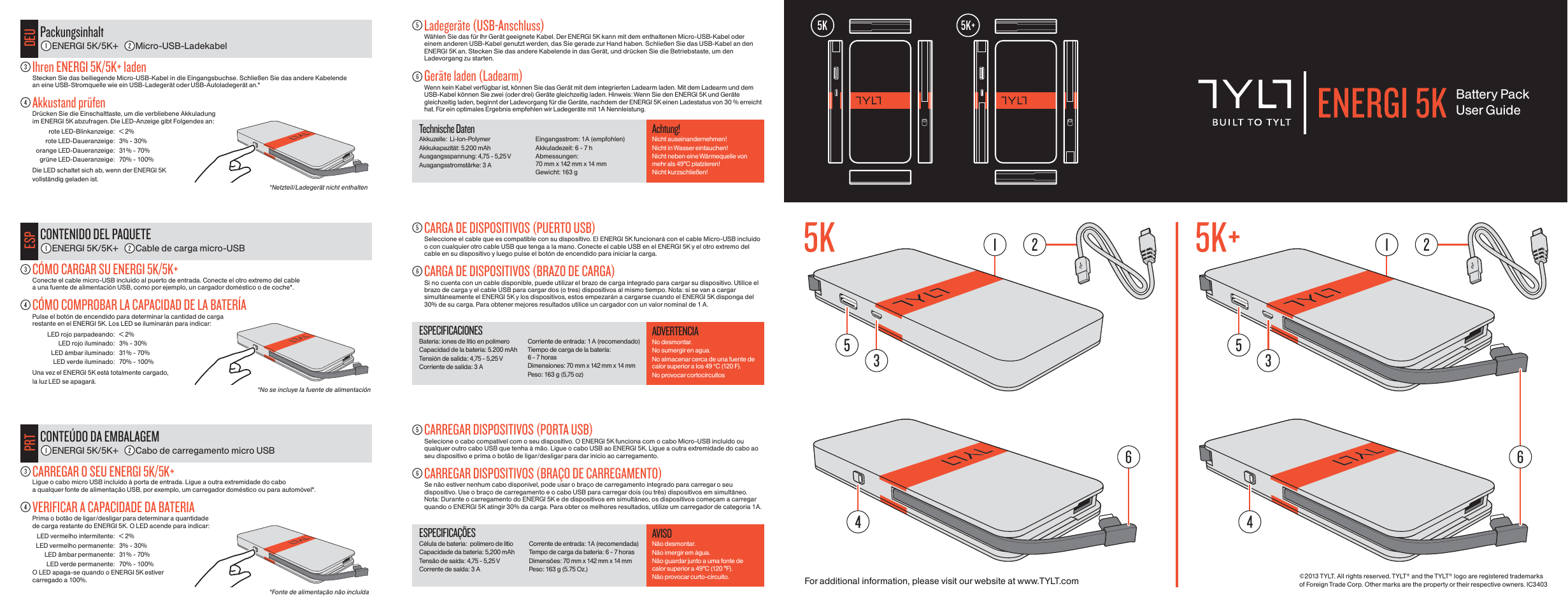 TYLT ENERGI 5K & 5K+ User Manual | Page 2 / 2