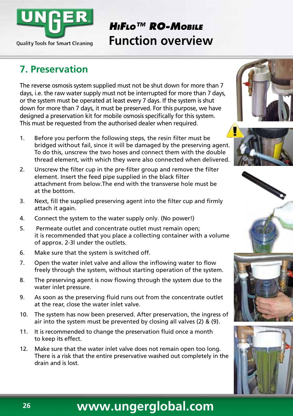 Function overview, Ro-m, Preservation | Unger RO60S User Manual | Page 26 / 88